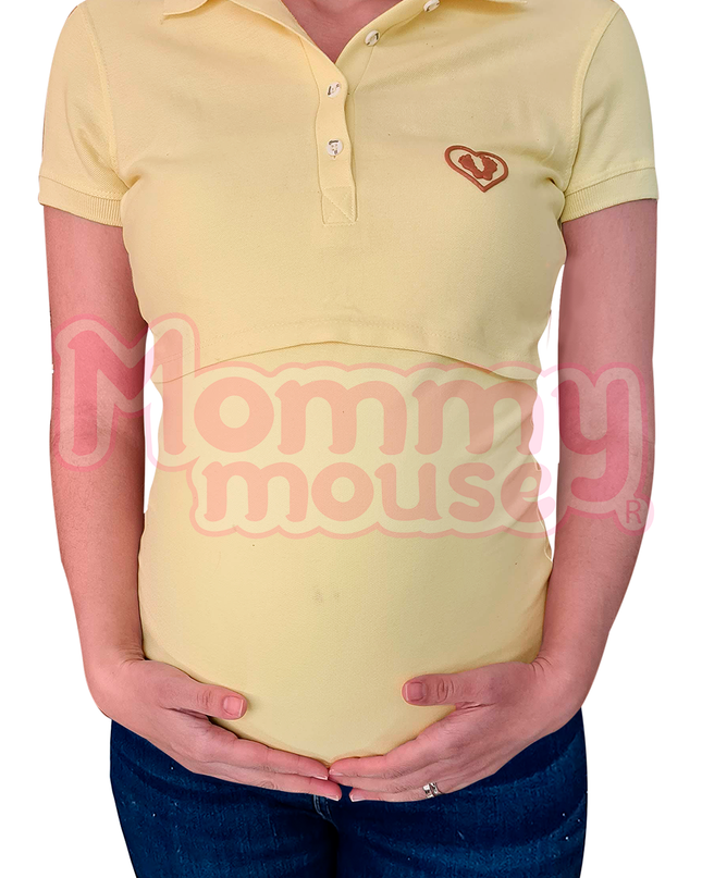 Blusa maternidad - lactancia Tipo Polo. Amarillo