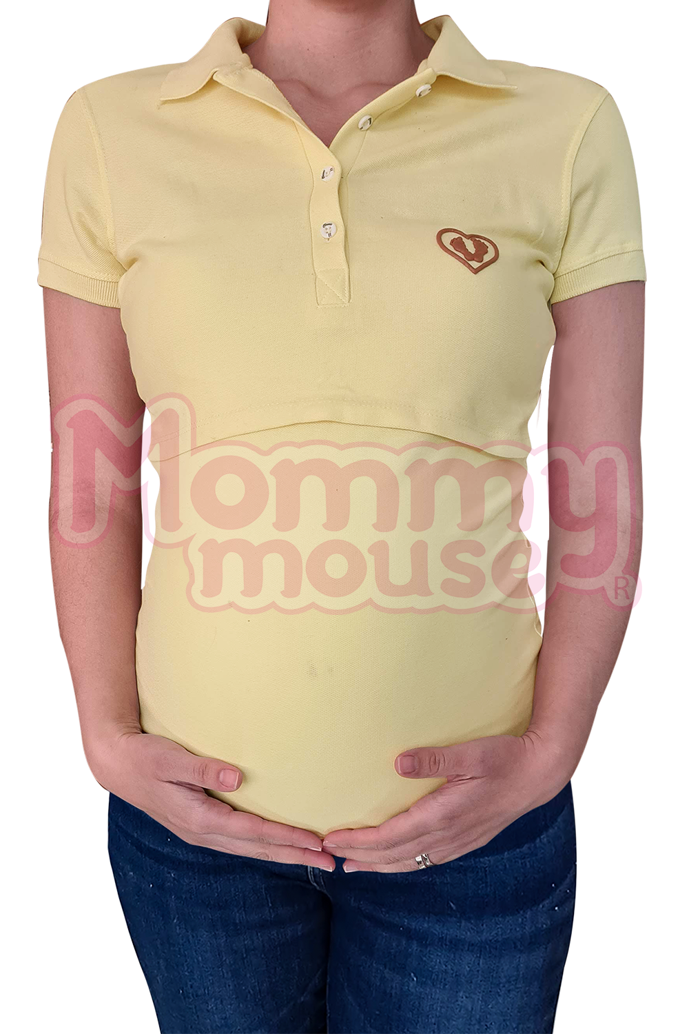 Blusa maternidad - lactancia Tipo Polo. Amarillo