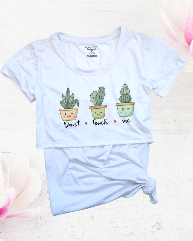 Blusa maternidad-lactancia mc estampada. Don´t touch me