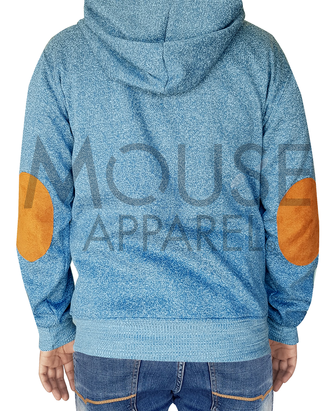 Sudadera caballero con coderas. Azul