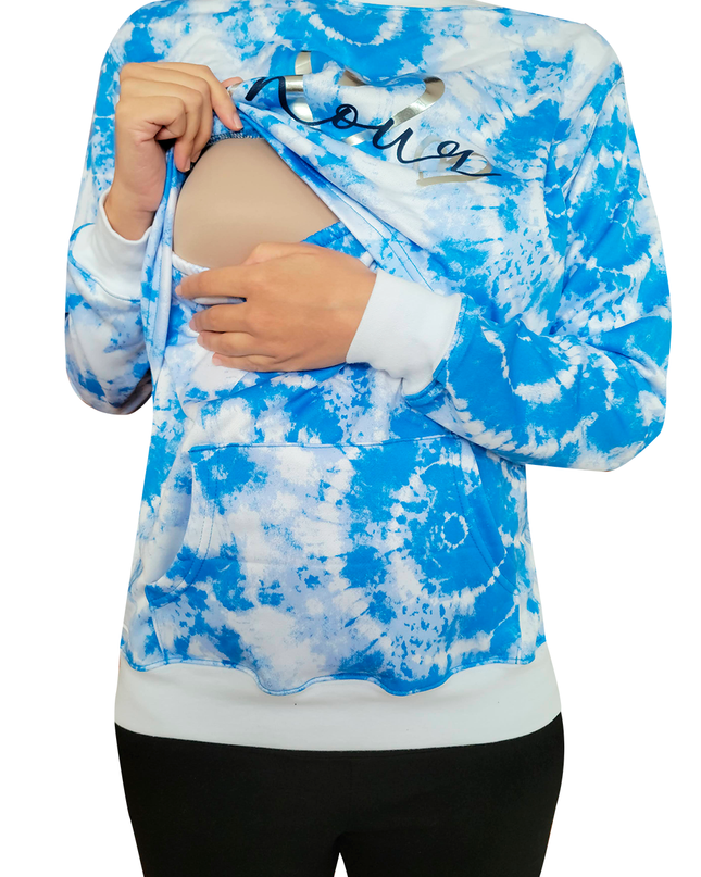 Sudadera cuello redondo Lactancia. Tie Dye azul