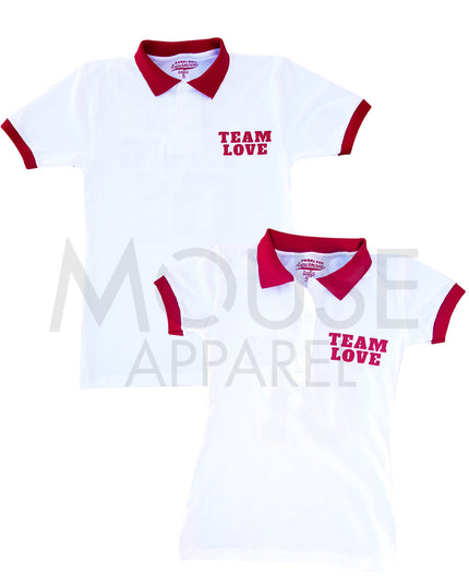 Playera Dama tipo polo . Team Love
