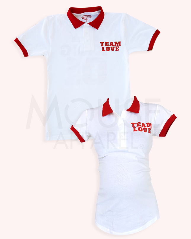 Playera Caballero tipo polo . Team Love