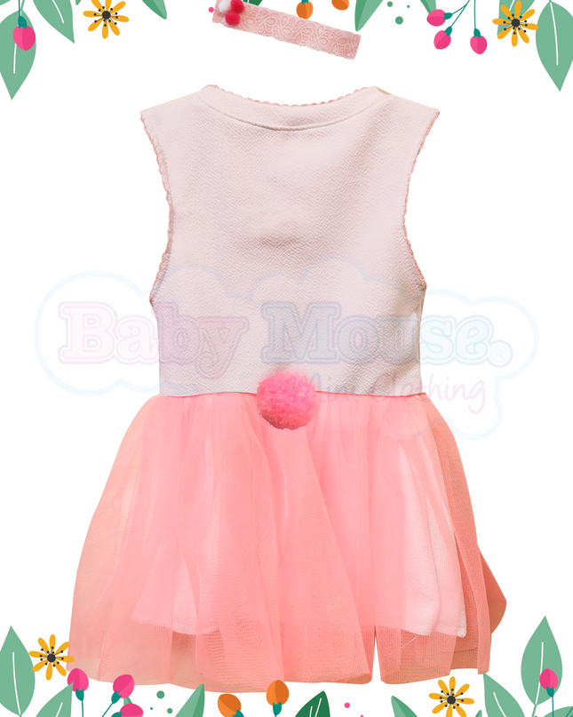 Vestido Conejita pompón 3 meses a 4 Años