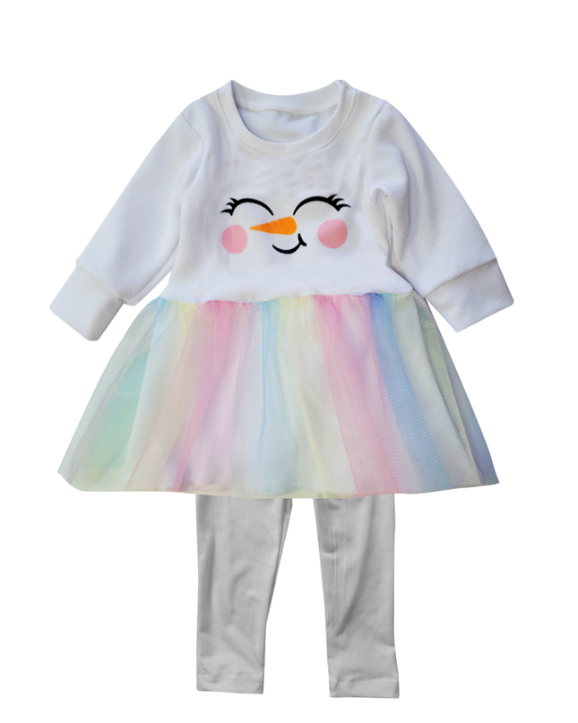 Vestido Muñeca de nieve. 3 meses a 8 Años